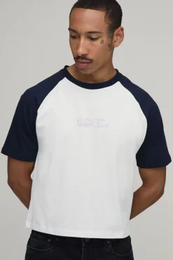 T-shirt Slim À Manches Raglan Avec Imprimé Slogan