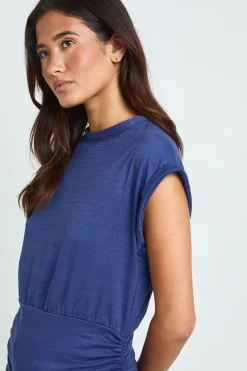 T-shirt Slub À Taille Froncée
