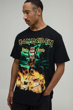 boohooMAN T-shirt Sous Licence Iron Maiden Coupe Oversize Avec Imprimé Grande Échelle<Homme T-Shirts Impriméstendances|T-Shirts