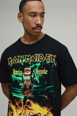 boohooMAN T-shirt Sous Licence Iron Maiden Coupe Oversize Avec Imprimé Grande Échelle<Homme T-Shirts Impriméstendances|T-Shirts