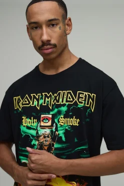 boohooMAN T-shirt Sous Licence Iron Maiden Coupe Oversize Avec Imprimé Grande Échelle<Homme T-Shirts Impriméstendances|T-Shirts