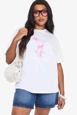 T-shirts oversize grande taille à nœud cocktail