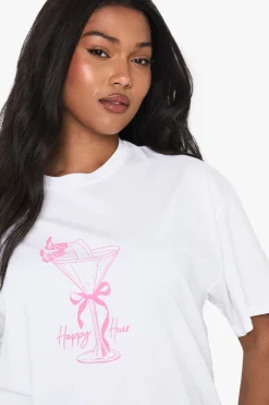 T-shirts oversize grande taille à nœud cocktail