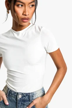 boohoo T-shirt soyeux double épaisseur<Femme Tops