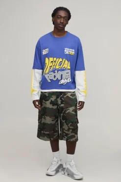 boohooMAN T-shirt Surdimensionné Boxy À Fausse Superposition Moto Officiel<Homme T-Shirts Impriméstendances|T-Shirts