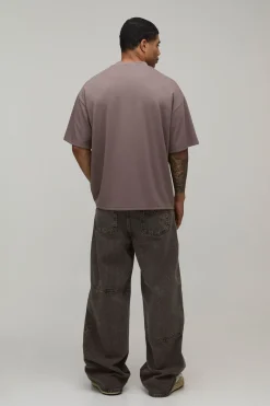 T-shirt Surdimensionné À Col Allongé Super Premium Poids Lourd Édition Limitée
