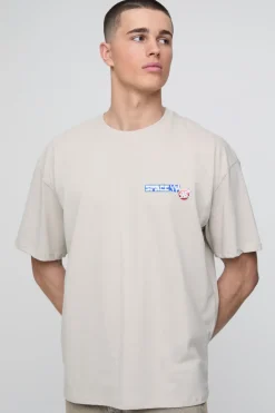 T-shirt Surdimensionné Imprimé Dessin Animé Space Jam Sous Licence