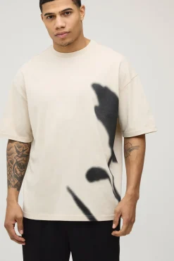T-shirt Surdimensionné Imprimé Coquelicots