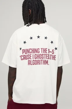 T-Shirt Surdimensionné Poids Lourd avec Slogan Rodéo