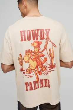boohooMAN T-shirt surdimensionné sous licence Disney Toy Story Howdy<Homme T-Shirts Impriméstendances|T-Shirts