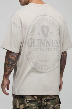 boohooMAN T-shirt surdimensionné Stone imprimé sous licence Guinness<Homme T-Shirts Impriméstendances|T-Shirts
