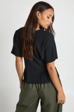 boohoo T-shirt à taille cintrée en côte ottomane<Femme Tops