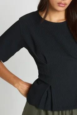 boohoo T-shirt à taille cintrée en côte ottomane<Femme Tops