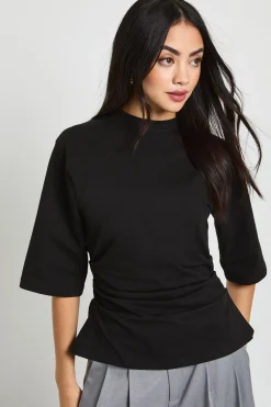 T-Shirt à Taille Cintrée et Manches Courtes