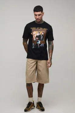 boohooMAN T-shirt Tall Coupe Regular Imprimé Sous Licence Panic At The Disco<Homme Tout Afficher|Tout Afficher