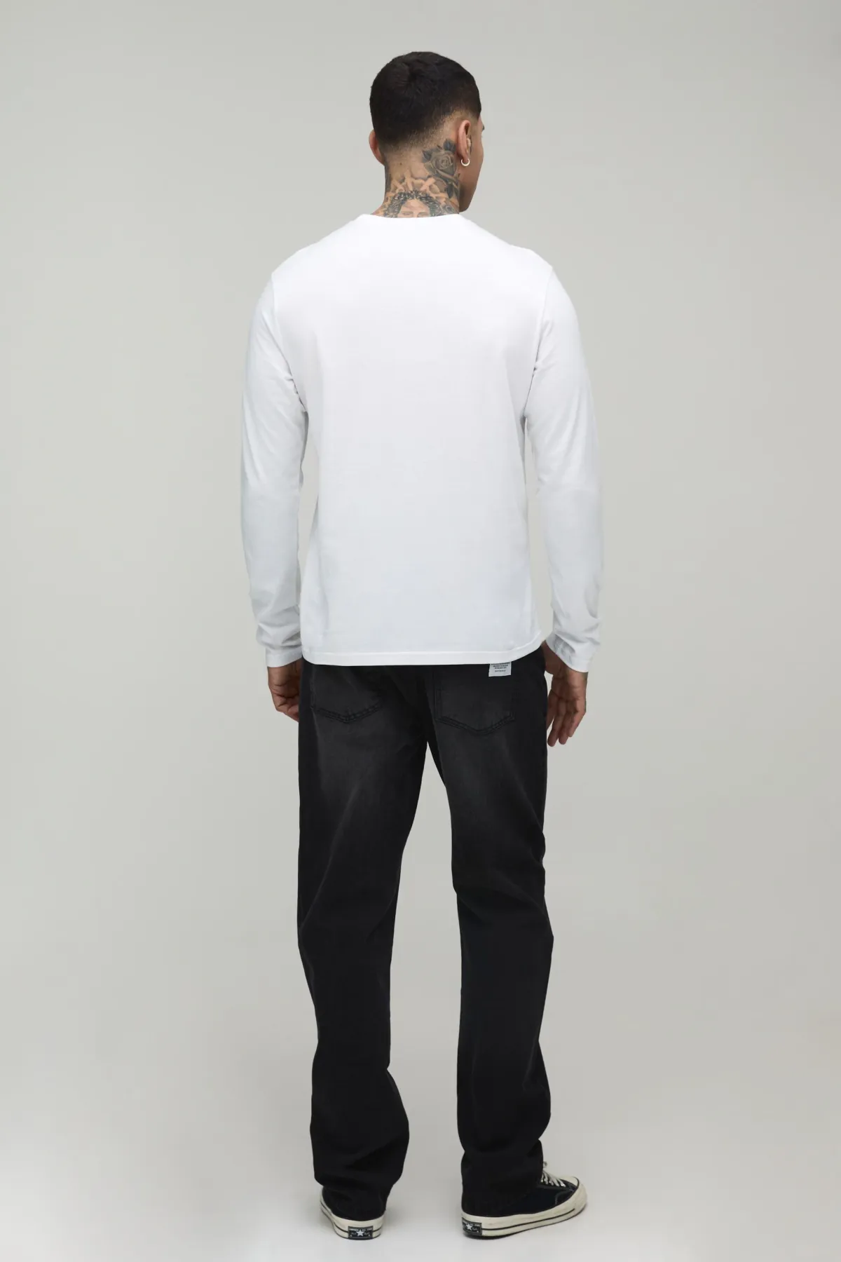 boohooMAN T-shirt Tall À Manches Longues Col Rond<Homme Tout Afficher|Tout Afficher