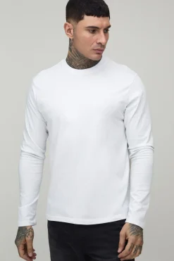 boohooMAN T-shirt Tall À Manches Longues Col Rond<Homme Tout Afficher|Tout Afficher