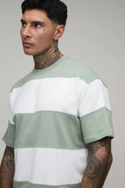 T-shirt Tall Oversized À Rayures Color Block