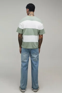 T-shirt Tall Oversized À Rayures Color Block