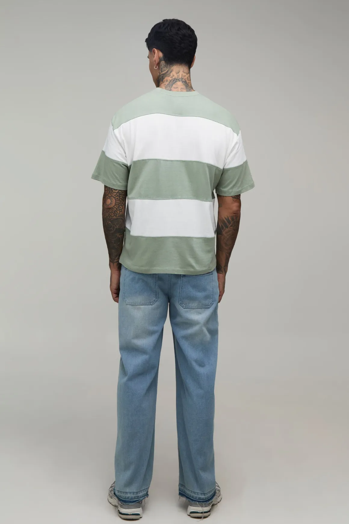 T-shirt Tall Oversized À Rayures Color Block