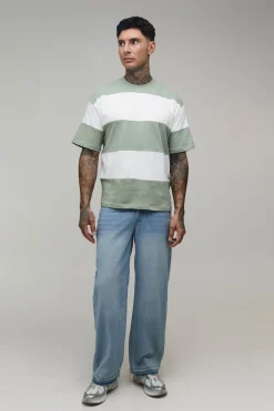T-shirt Tall Oversized À Rayures Color Block