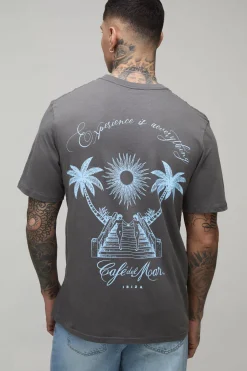 T-shirt Tall Oversize Imprimé Palmier Sous Licence Cafe Del Mar