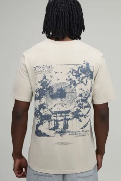 T-Shirt Tall Regular Imprimé Paysage Japon