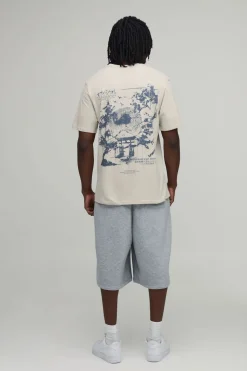 T-Shirt Tall Regular Imprimé Paysage Japon