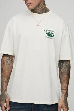 boohooMAN T-shirt tall surdimensionné à l'imprimé Monaco Racing<Homme Tout Afficher|Tout Afficher