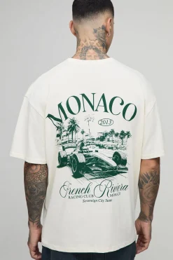 boohooMAN T-shirt tall surdimensionné à l'imprimé Monaco Racing<Homme Tout Afficher|Tout Afficher