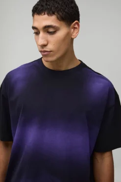 T-Shirt Teinté Délavage Spray Oversize