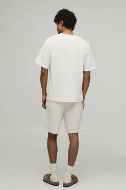 boohooMAN T-shirt Texturé Coupe Regular<Homme Tenues De Soirée Grande Taille|Tout Afficher
