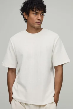 boohooMAN T-shirt Texturé Coupe Regular<Homme Tenues De Soirée Grande Taille|Tout Afficher