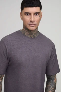 T-shirt Texturé Coupe Regular Pour Homme Grand