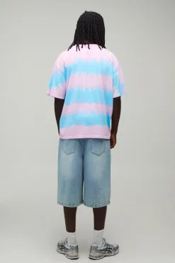 T-shirt Tie Dye À Rayures Oversize