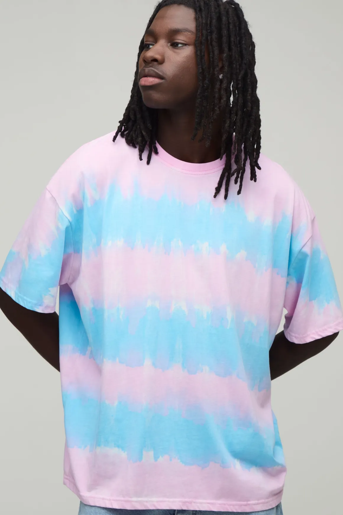 T-shirt Tie Dye À Rayures Oversize