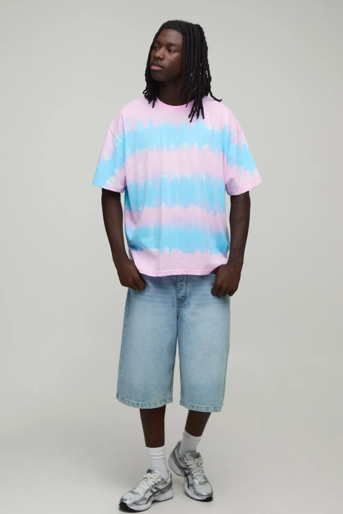 T-shirt Tie Dye À Rayures Oversize