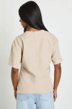 boohoo T-shirt Tissé À Fronces Latérales<Femme Tops