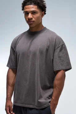 T-shirt Training Dept Oversize Délavé À Col Étendu
