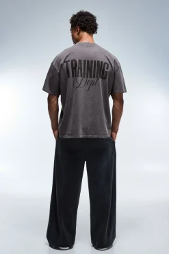 T-shirt Training Dept Oversize Délavé À Col Étendu