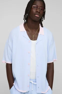 T-shirt tricoté brodé motif palmier