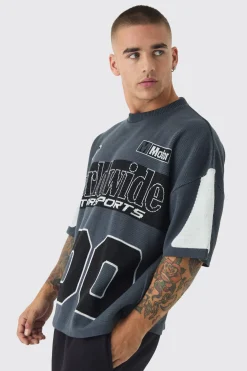boohooMAN T-Shirt Tricoté Moto 100 Coupe Oversize<Homme T-Shirts|Maille