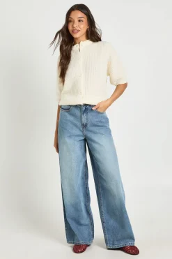 T-shirt Tricoté Oversize À Boutonnage Intégral