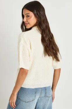 T-shirt Tricoté Oversize À Boutonnage Intégral
