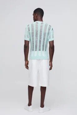 T-shirt tricoté à points d'échelle Regular Fit