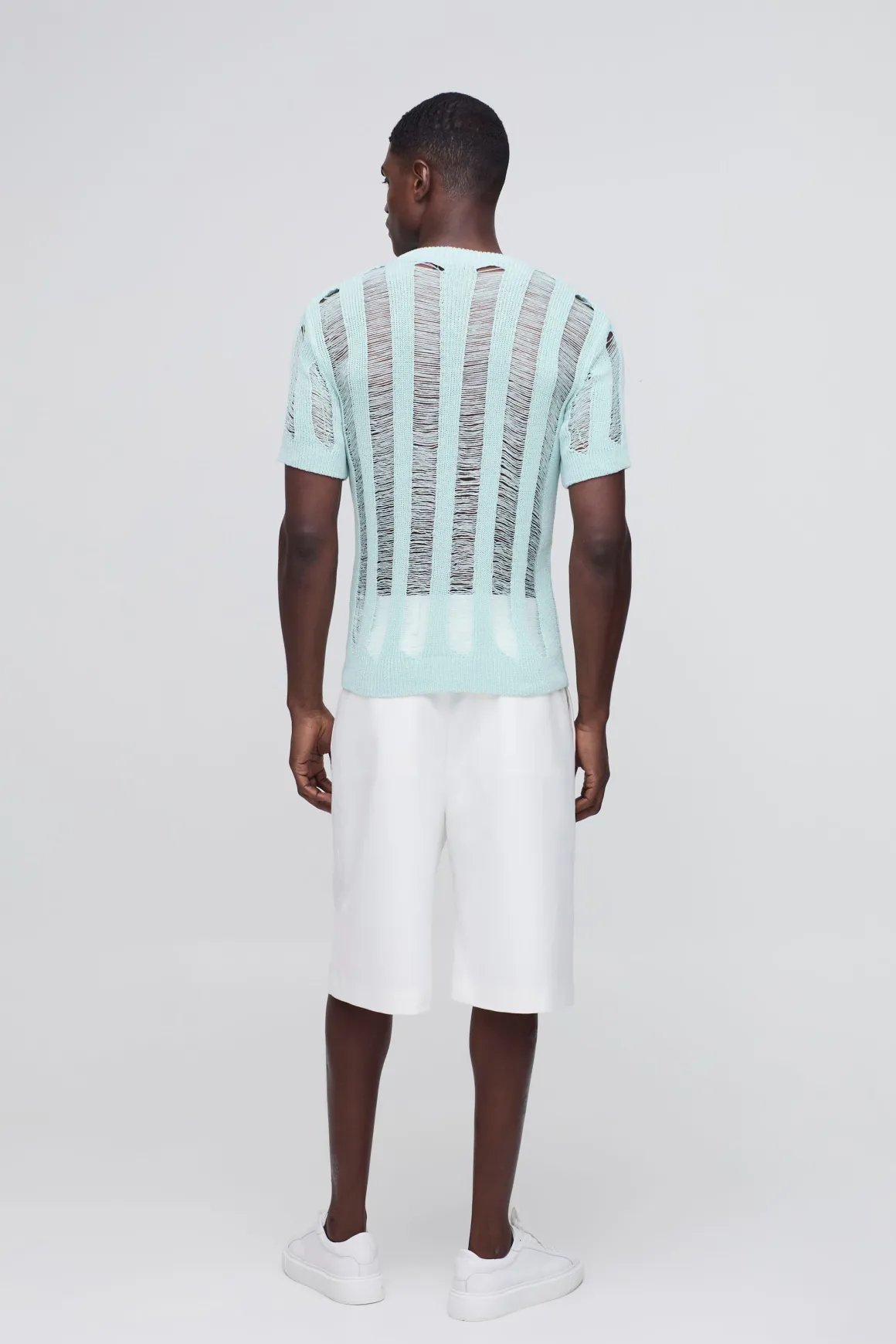 T-shirt tricoté à points d'échelle Regular Fit