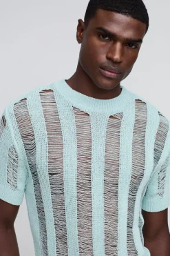 T-shirt tricoté à points d'échelle Regular Fit