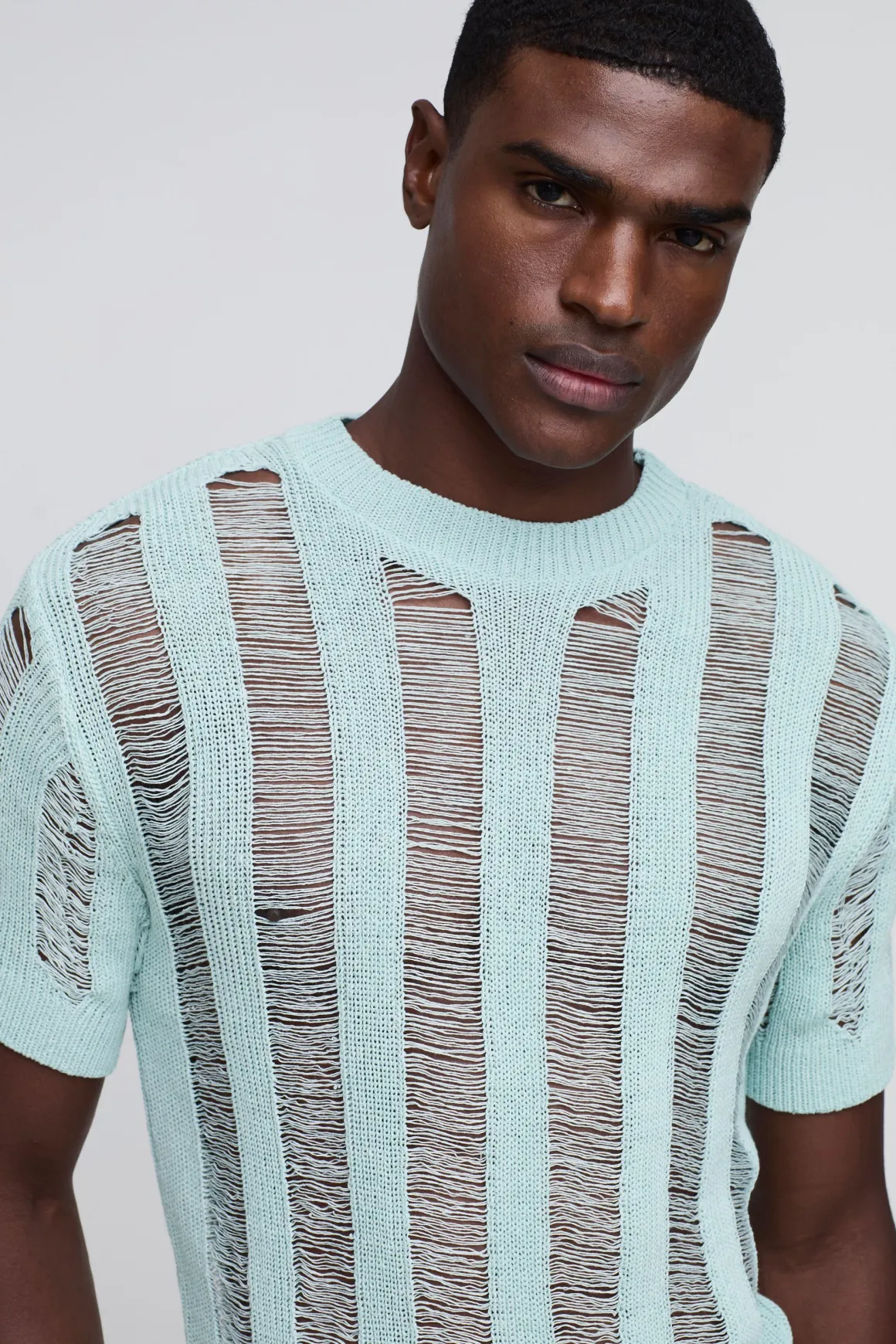 T-shirt tricoté à points d'échelle Regular Fit