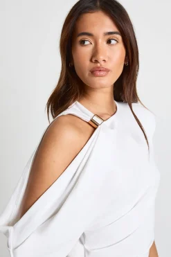 T-Shirt Une Manche avec Finitions Dorées