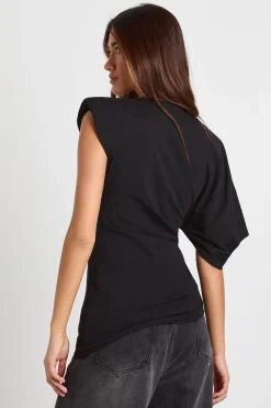 T-Shirt Une Manche avec Finitions Dorées